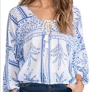 Free People Boho Chic Peasant Top